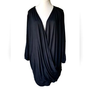 NWOT Old Navy Plus Women's Balloon Waist Knit V-neck Overlap Loose Fit Blouse 2X